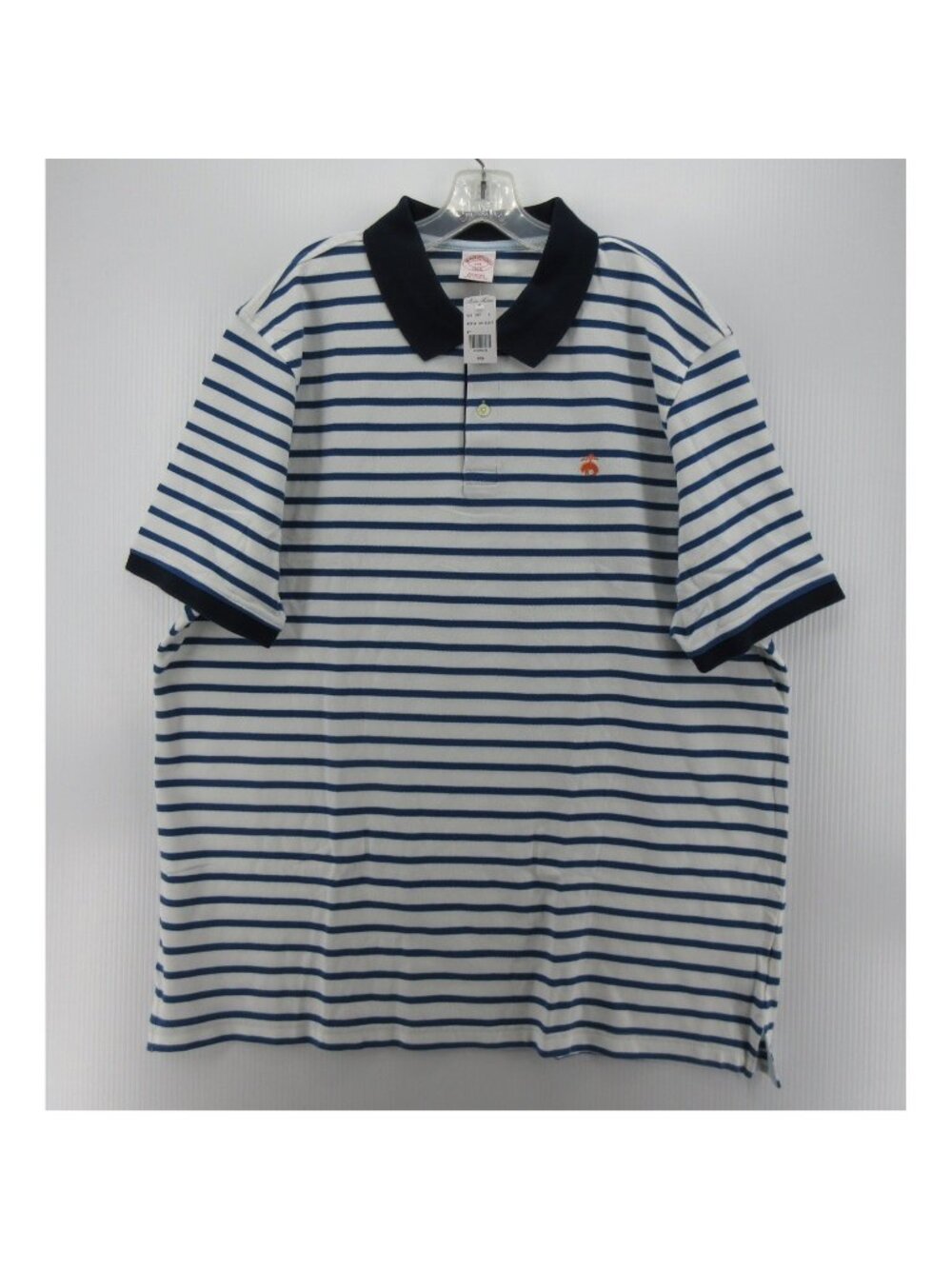 Brooks Brothers Polo Shirt XXL White Pullover Striped Original Fit NEW